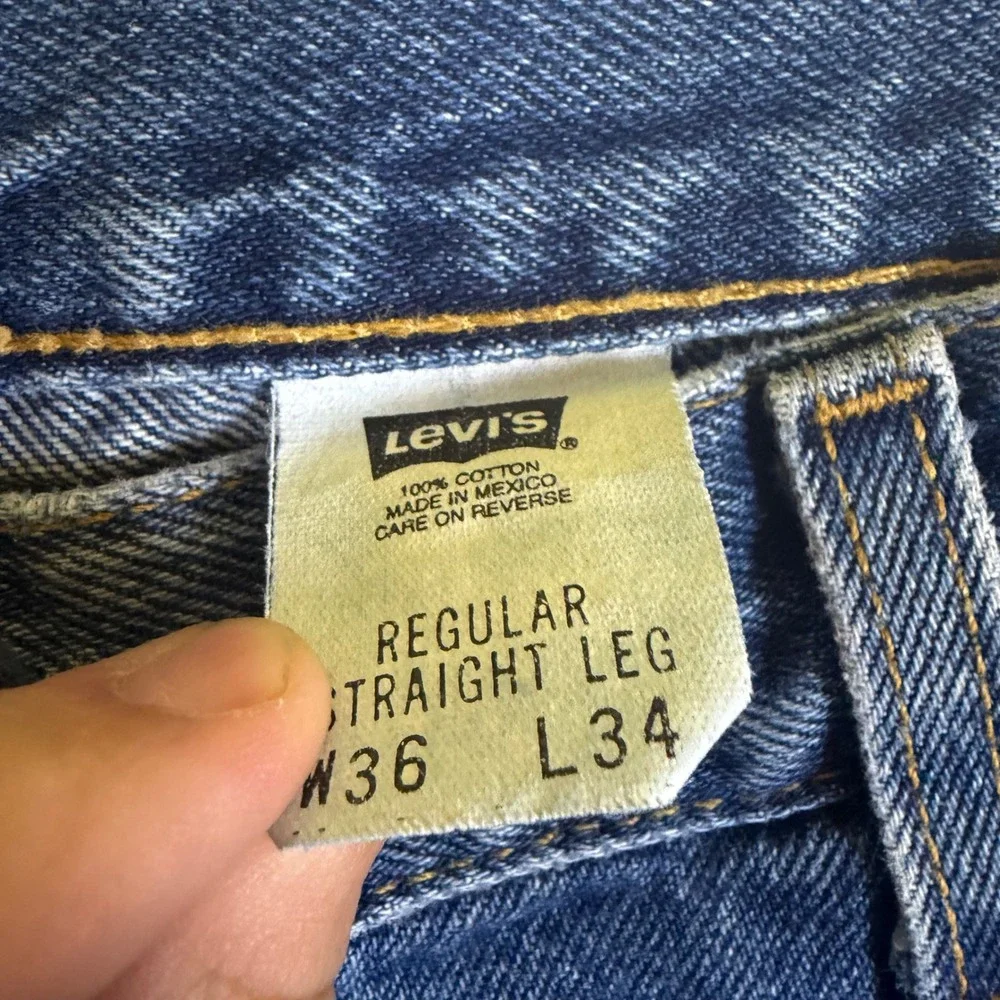 Levis Mens Regular Straight Leg Jeans Medium‎ Wash Blue 100 Cotton 36x34 7362